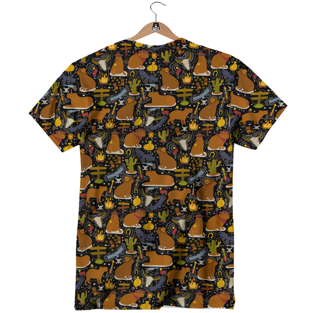 Capybaras Print Pattern T-Shirt-grizzshop