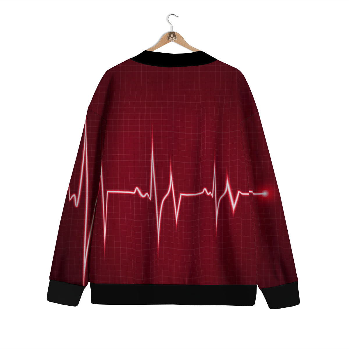Cardiogram Heartbeat Print Cardigan-grizzshop