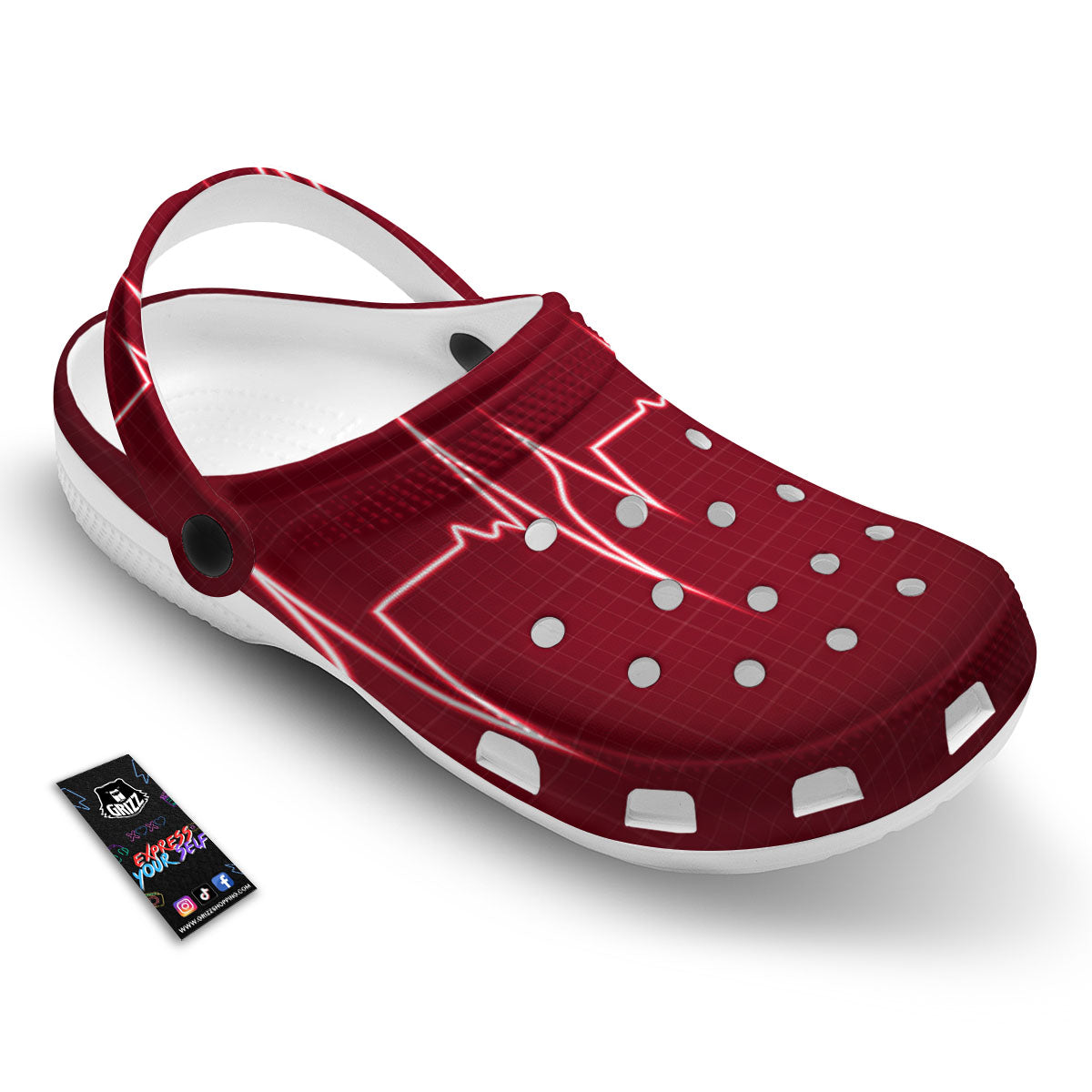 Cardiogram Heartbeat Print Clog-grizzshop