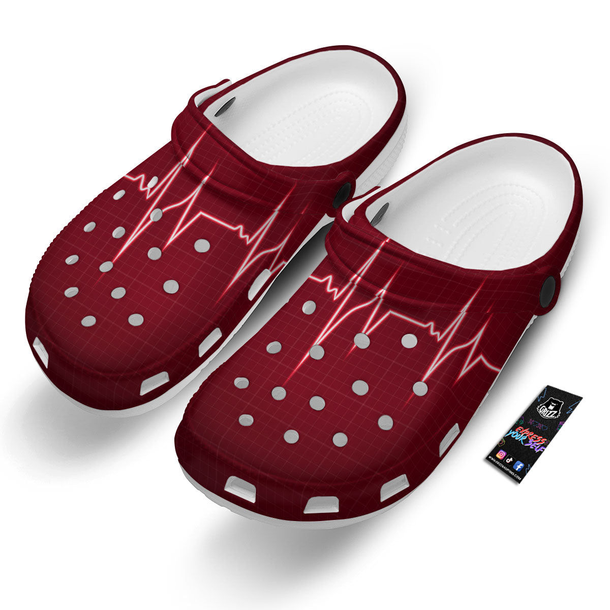 Cardiogram Heartbeat Print Clog-grizzshop
