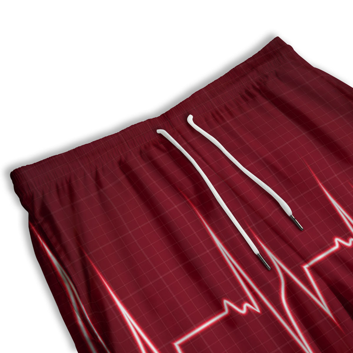 Cardiogram Heartbeat Print Men's Athletic Shorts