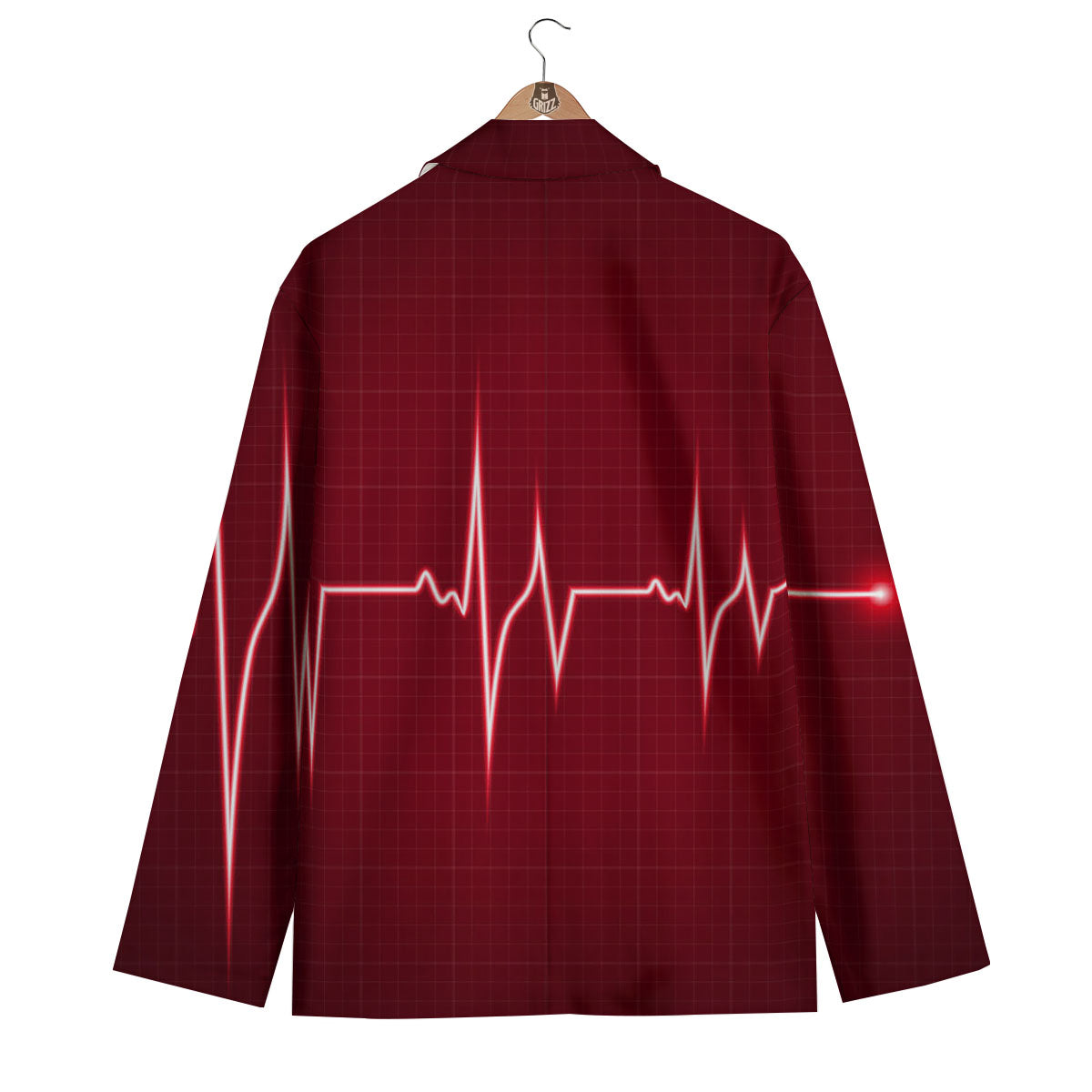Cardiogram Heartbeat Print Men's Blazer-grizzshop