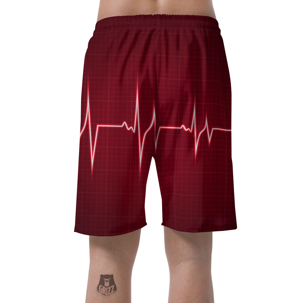 Cardiogram Heartbeat Print Men's Shorts-grizzshop