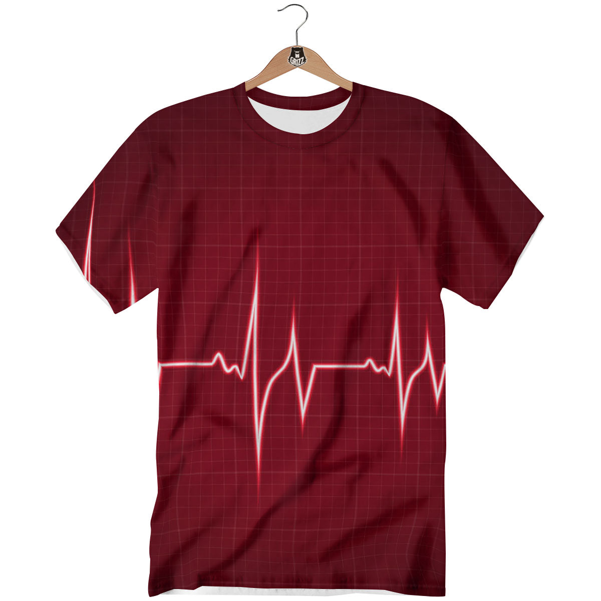 Cardiogram Heartbeat Print T-Shirt-grizzshop