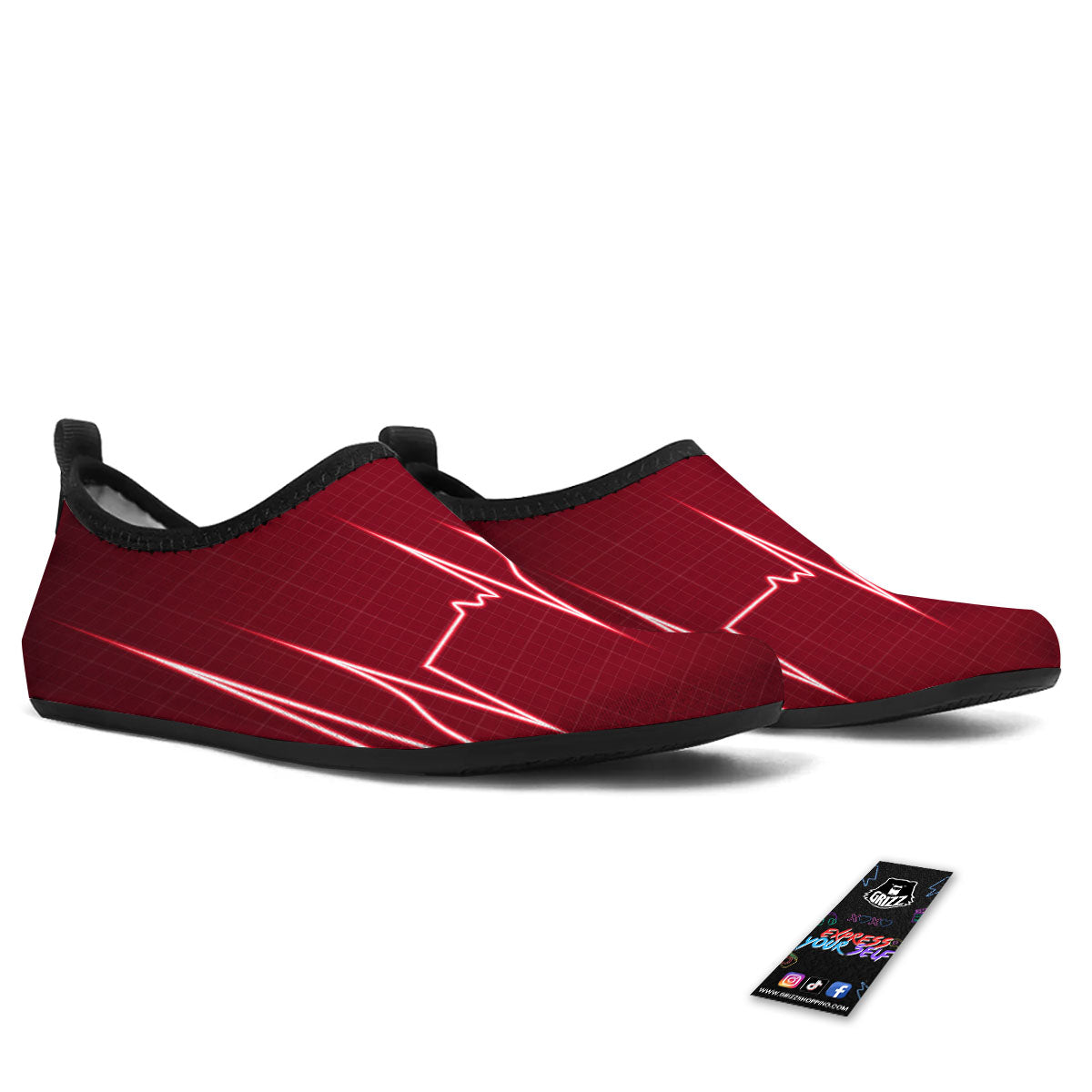 Cardiogram Heartbeat Print Water Shoes-grizzshop