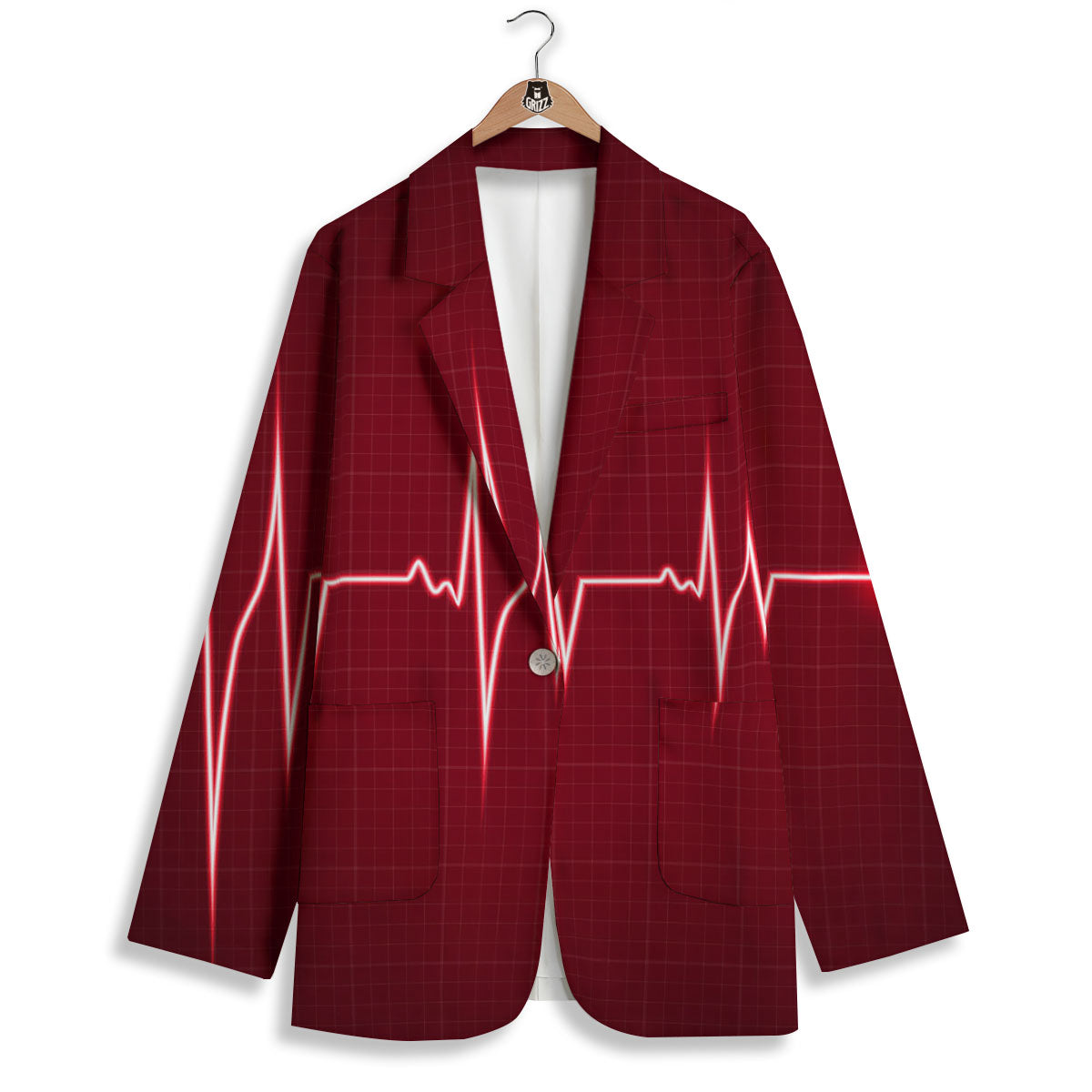 Cardiogram Heartbeat Print Women's Blazer-grizzshop
