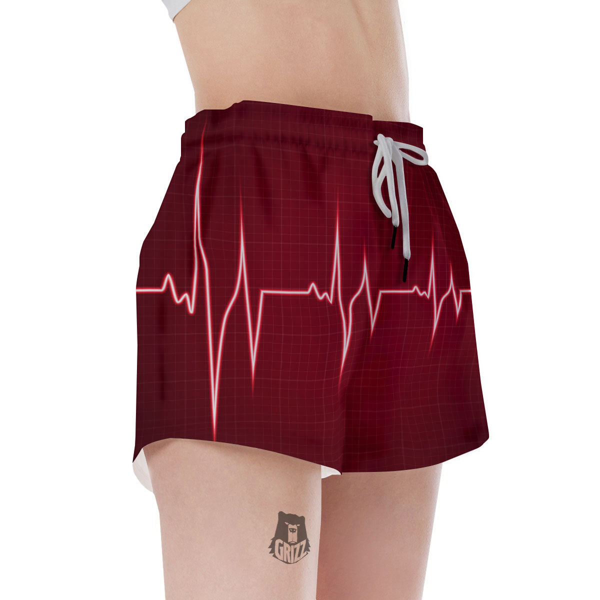 Cardiogram Heartbeat Print Women's Shorts-grizzshop