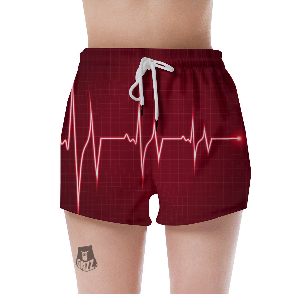 Cardiogram Heartbeat Print Women's Shorts-grizzshop
