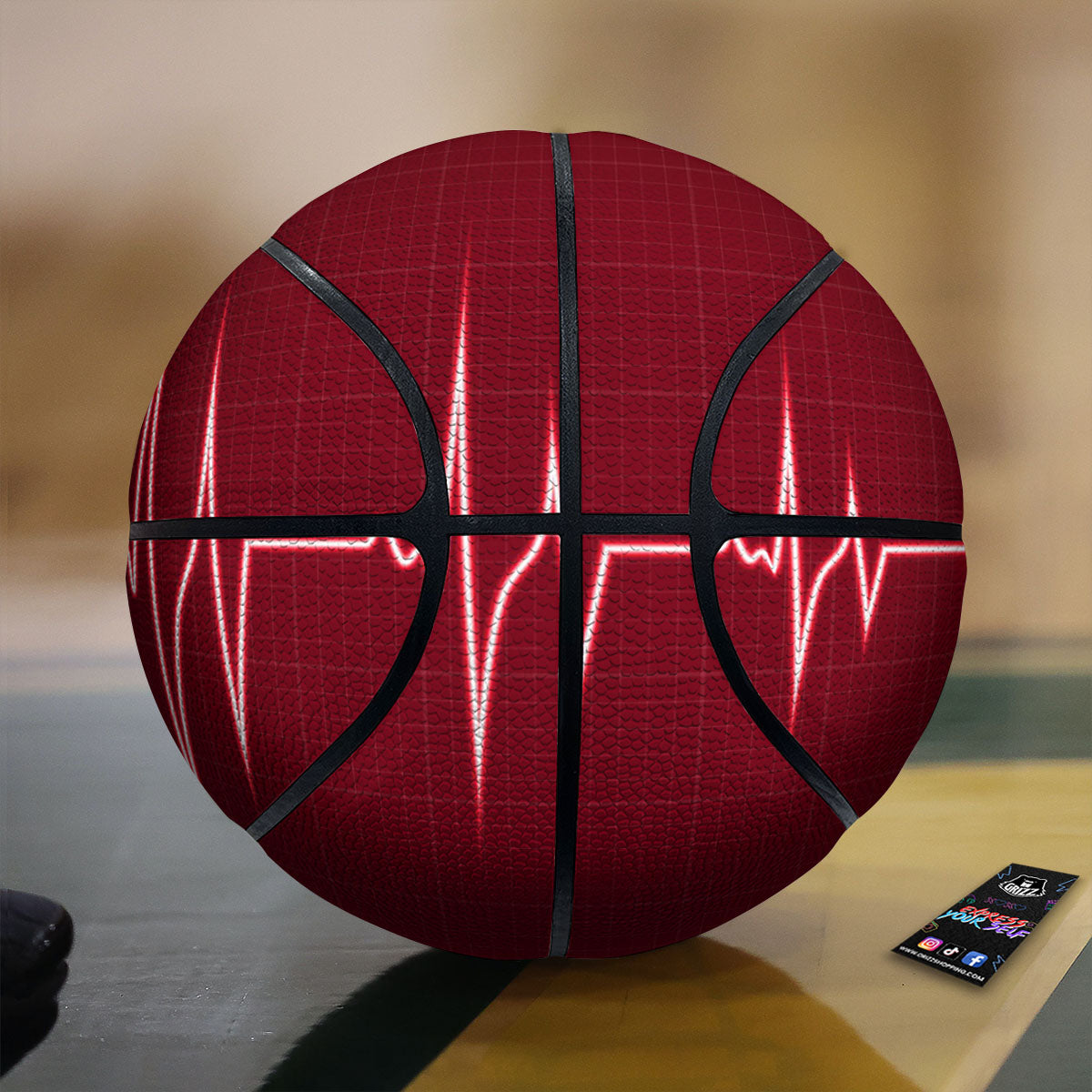 Cardiogram Heartbeat Print Basketball