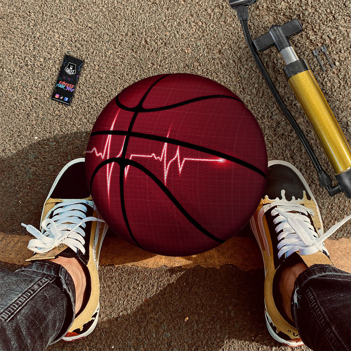Cardiogram Heartbeat Print Basketball