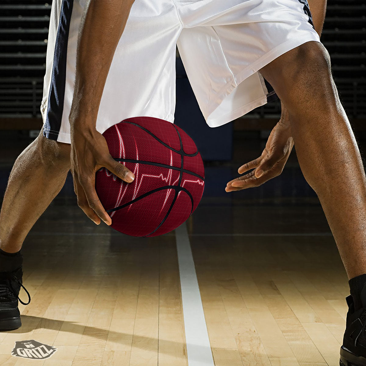 Cardiogram Heartbeat Print Basketball