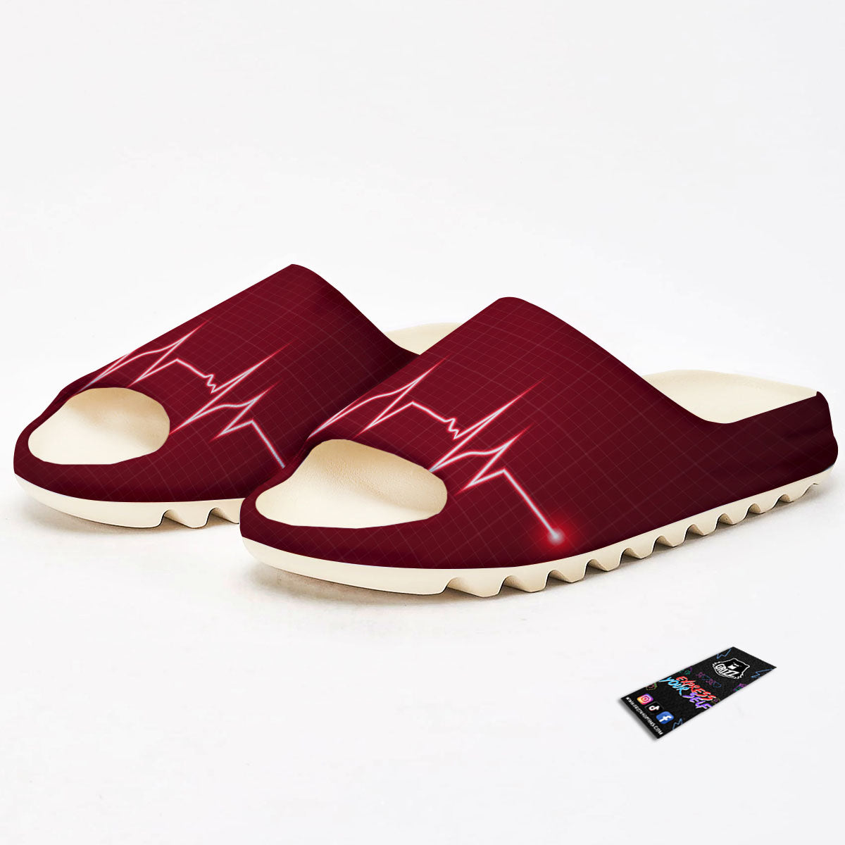 Cardiogram Heartbeat Print Sandals-grizzshop