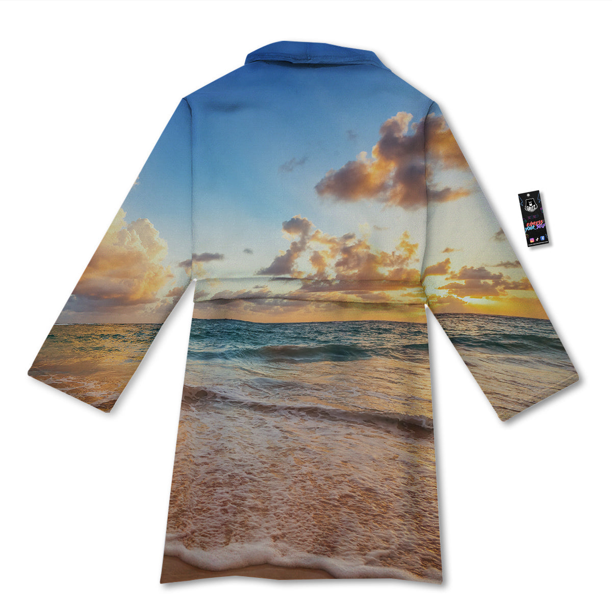 Caribbean Ocean Print Bathrobe-grizzshop