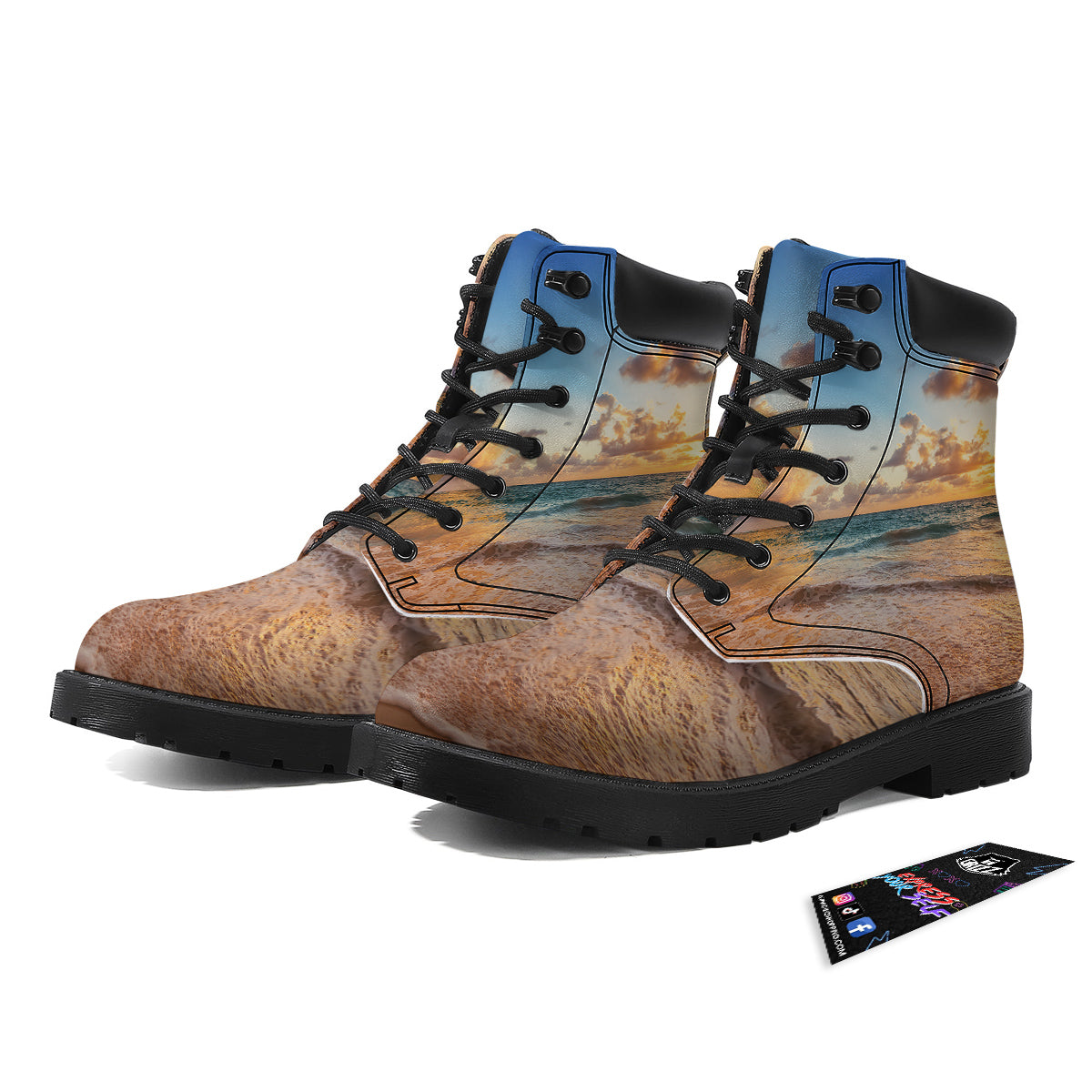 Caribbean Ocean Print Boots-grizzshop