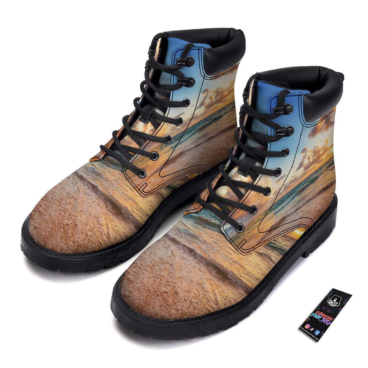 Caribbean Ocean Print Boots-grizzshop
