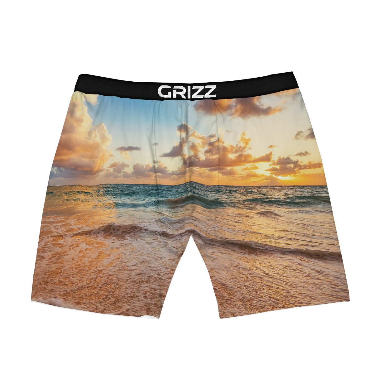 Caribbean Ocean Print Boxer Briefs-grizzshop