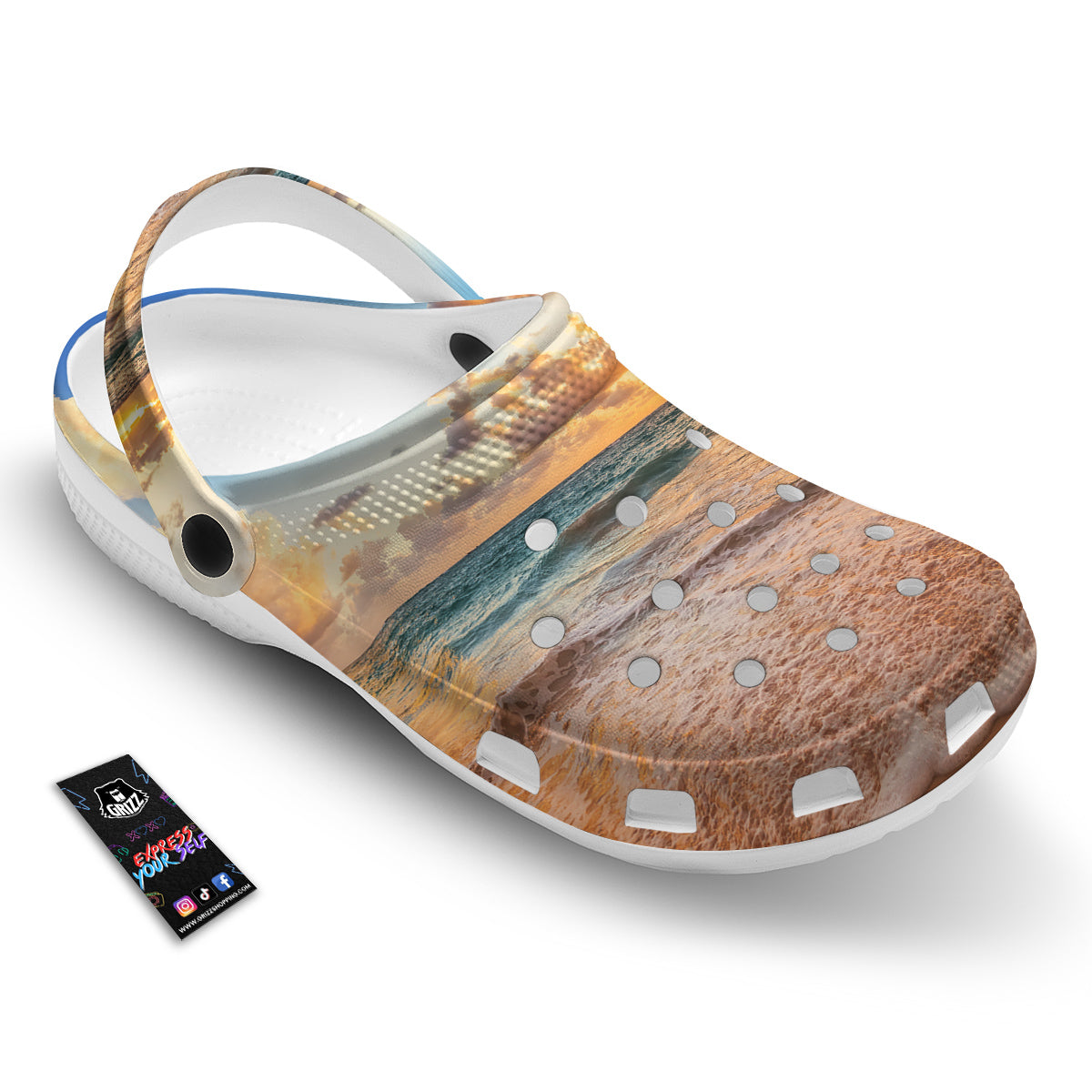 Caribbean Ocean Print Clog-grizzshop