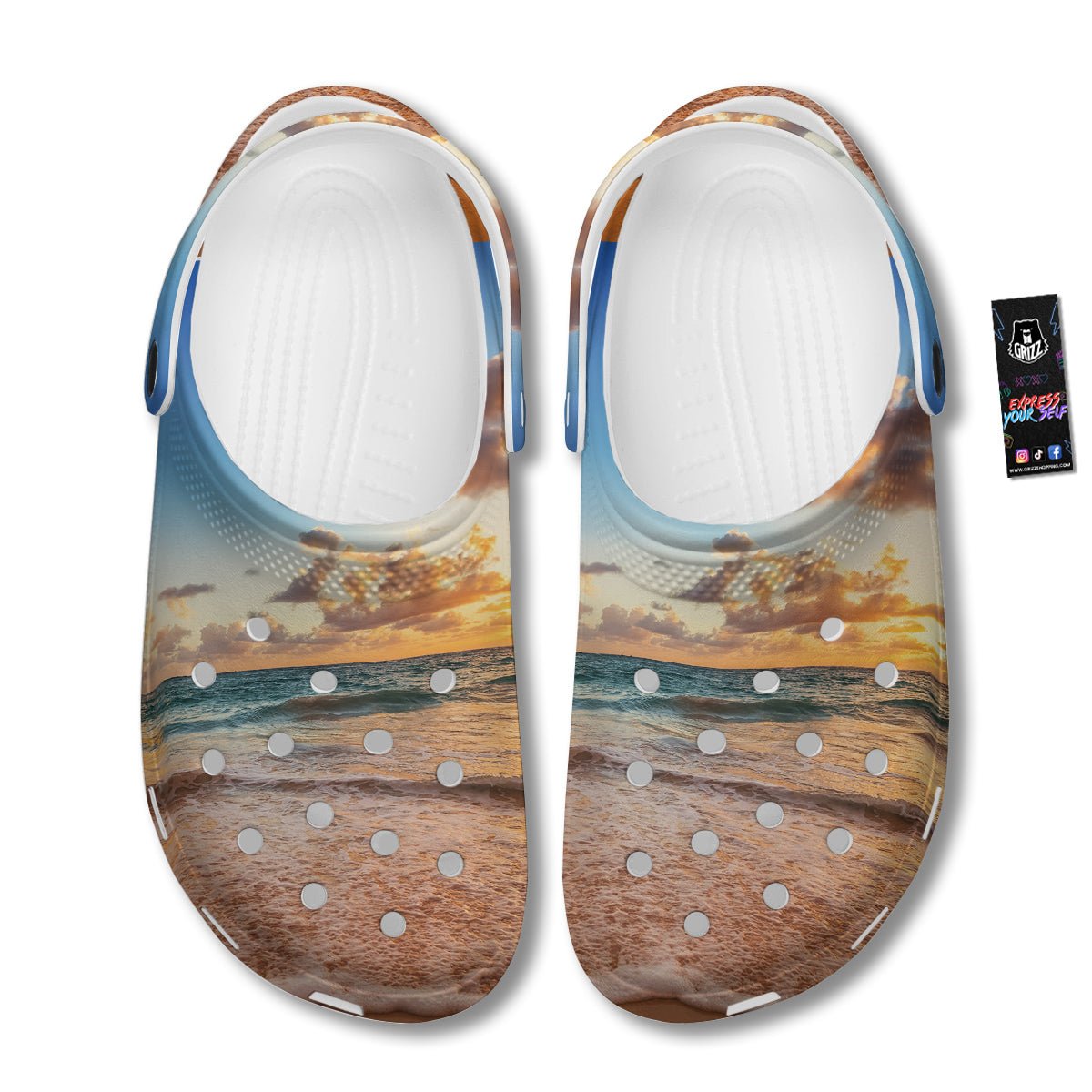 Caribbean Ocean Print Clog-grizzshop