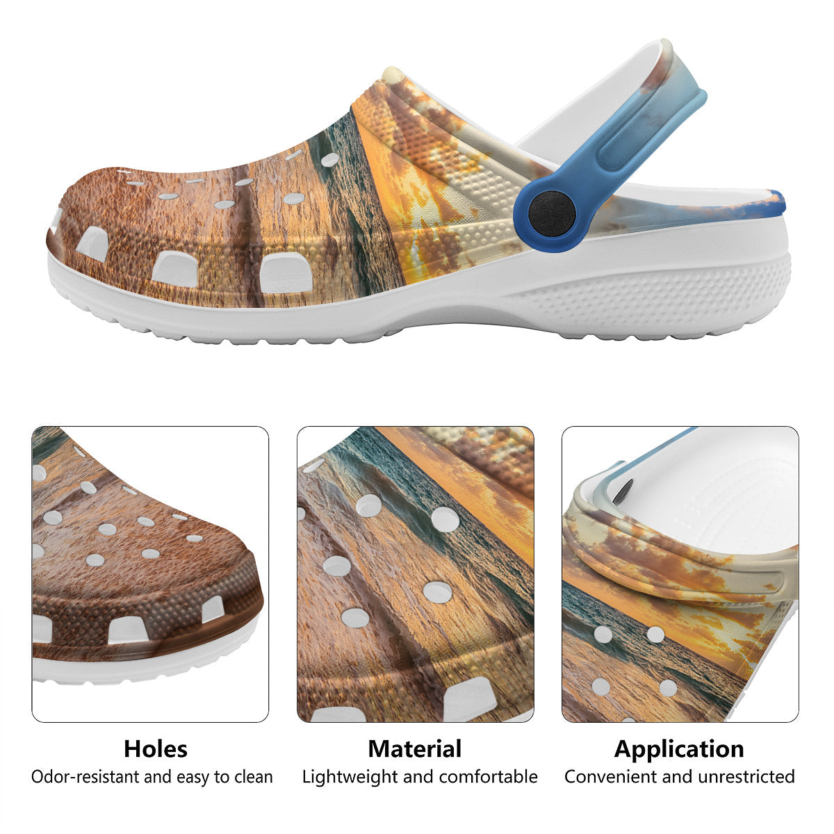 Caribbean Ocean Print Clog-grizzshop