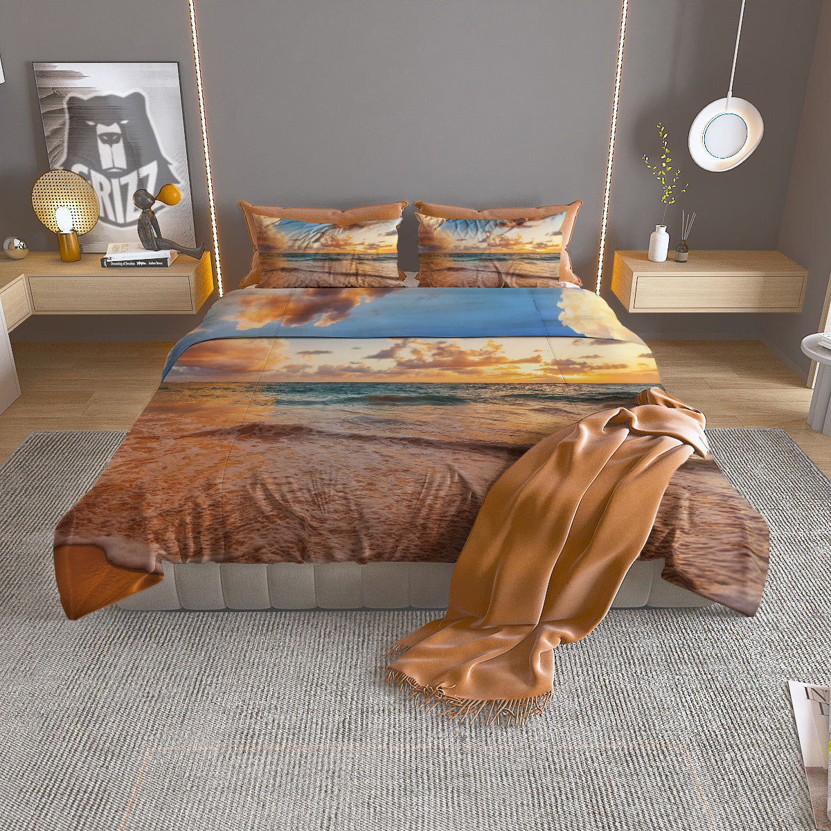Cola And French Fries Print Pattern Duvet Cover Bedding Set