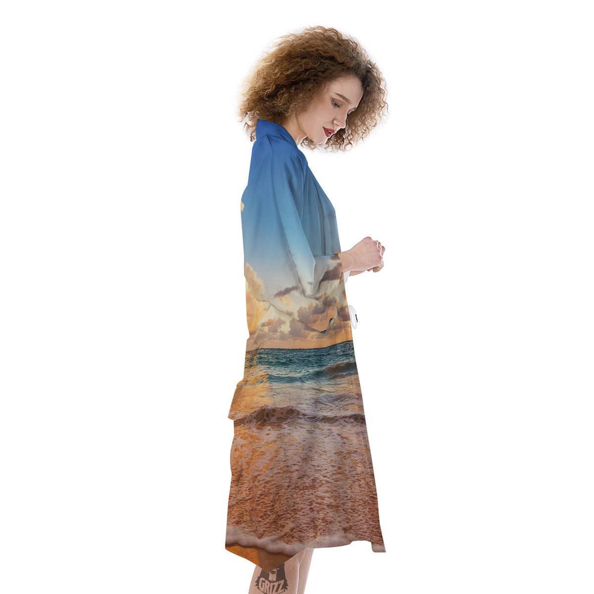 Caribbean Ocean Print Kimono-grizzshop