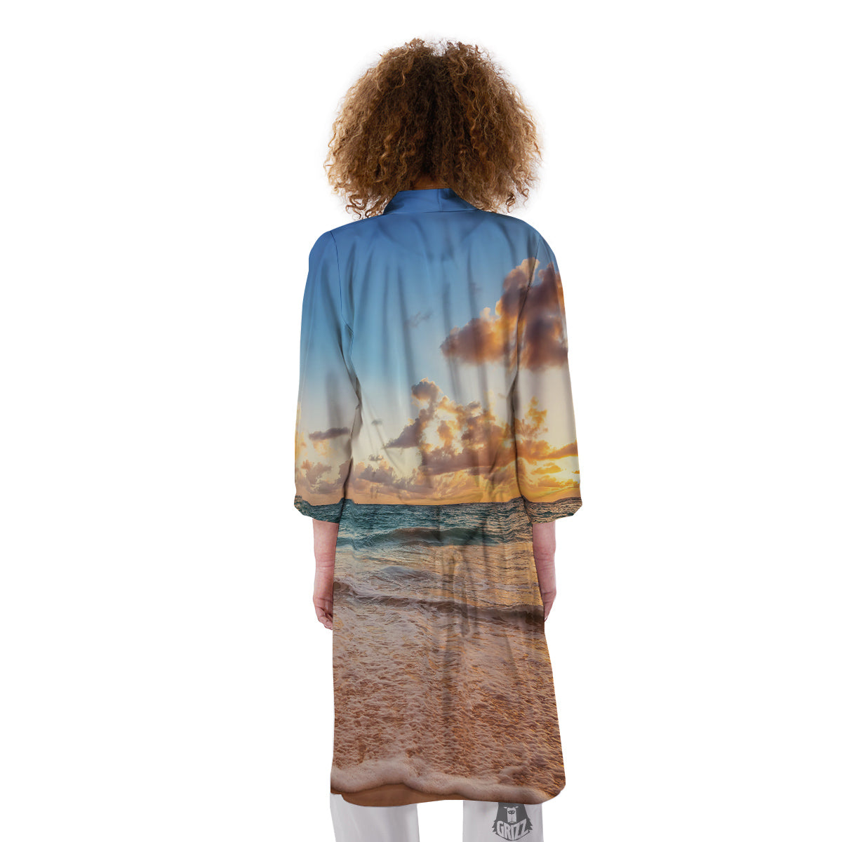 Caribbean Ocean Print Kimono-grizzshop