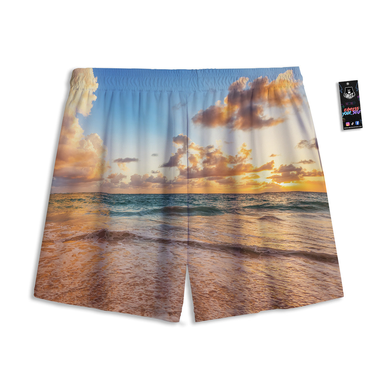 Cola And French Fries Print Pattern Mesh Shorts