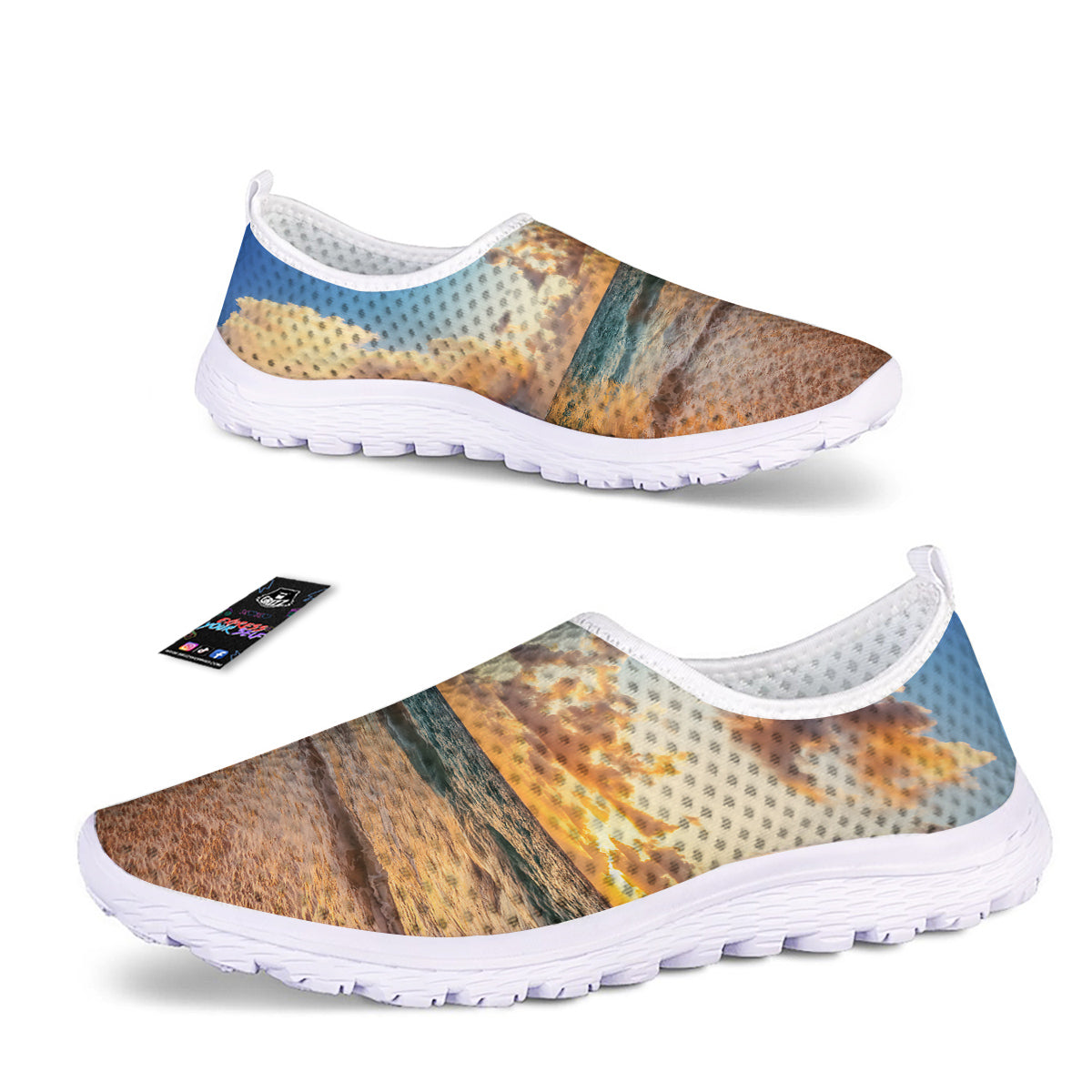 Caribbean Ocean Print Nurse Shoes-grizzshop