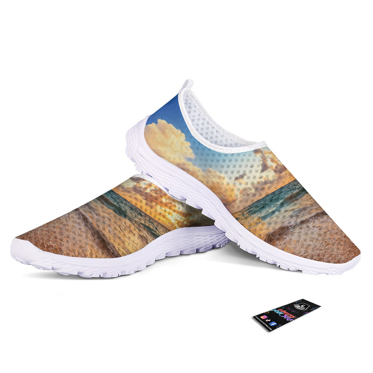 Caribbean Ocean Print Nurse Shoes-grizzshop