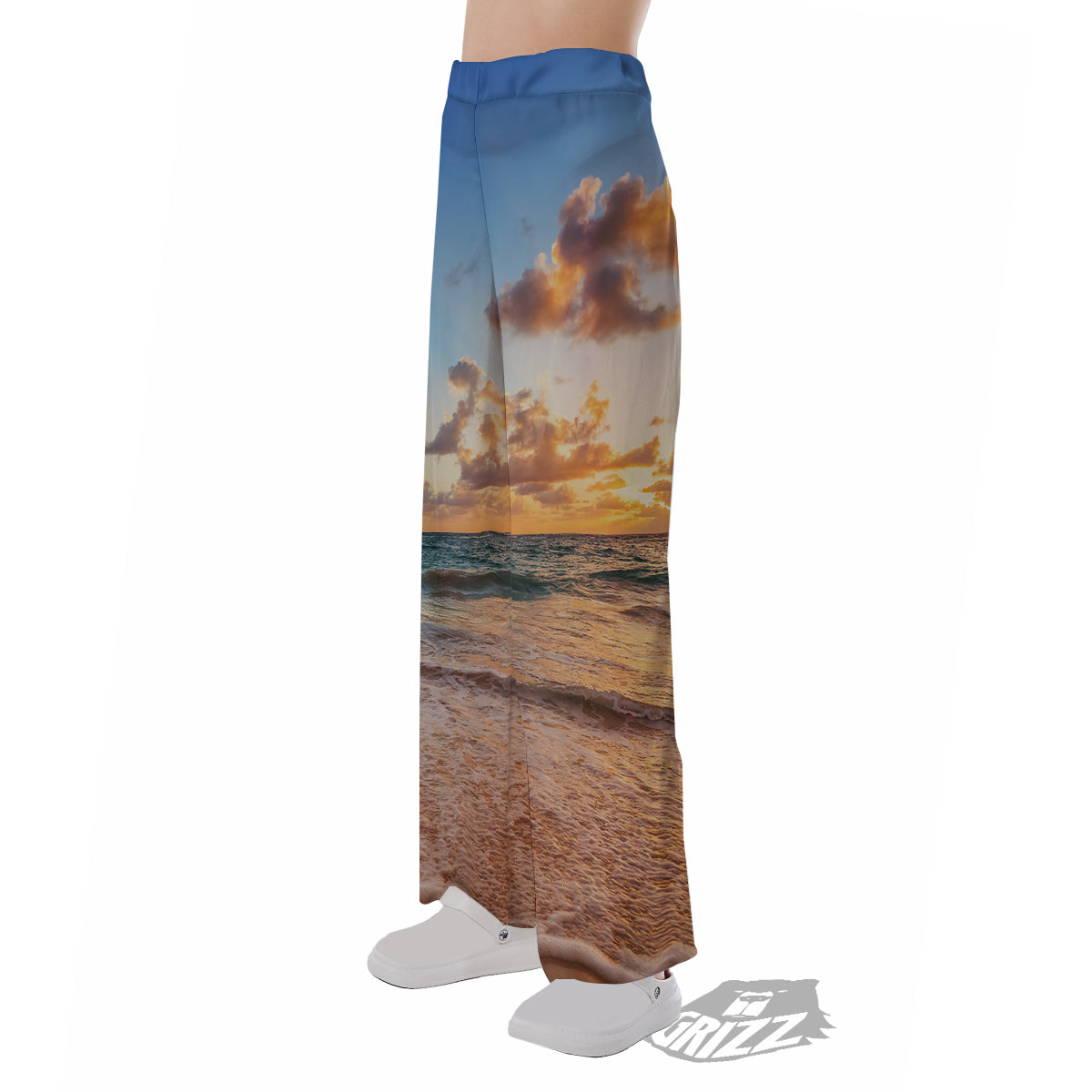 Caribbean Ocean Print Pajama Pants-grizzshop
