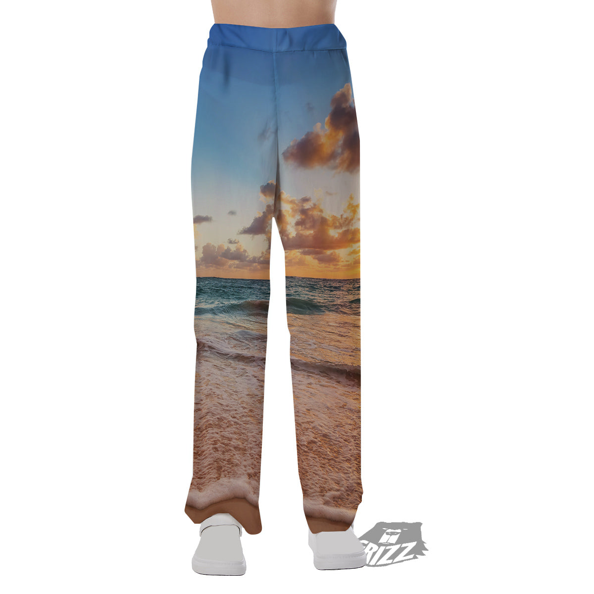 Caribbean Ocean Print Pajama Pants-grizzshop