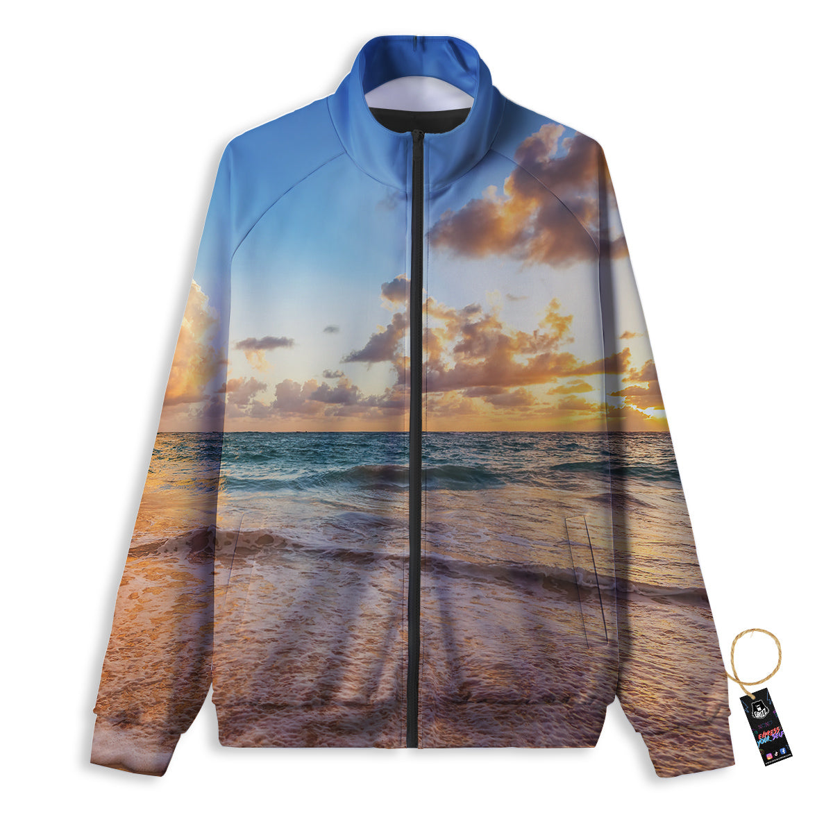 Caribbean Ocean Print Track Jacket-grizzshop