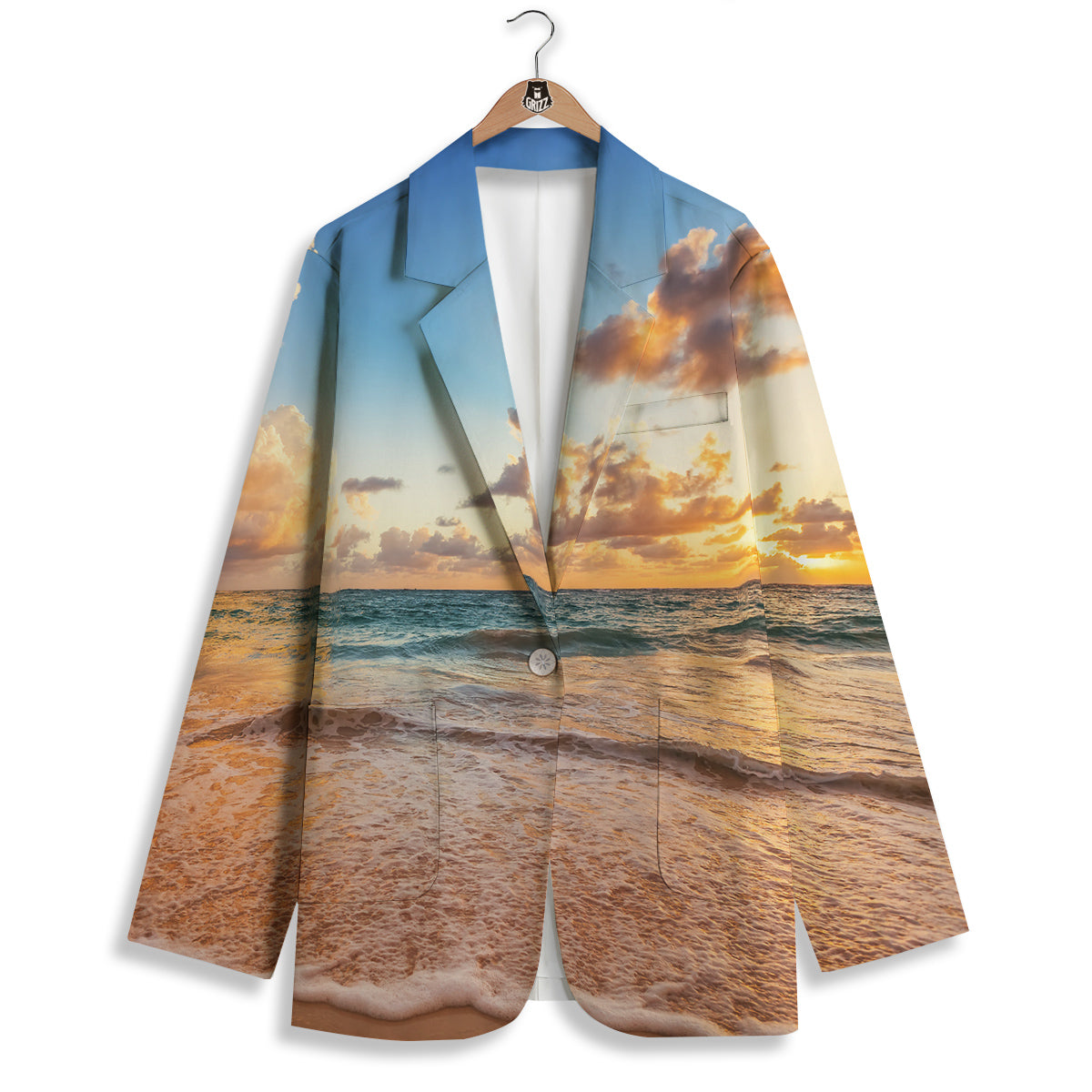 Caribbean Ocean Print Women's Blazer-grizzshop