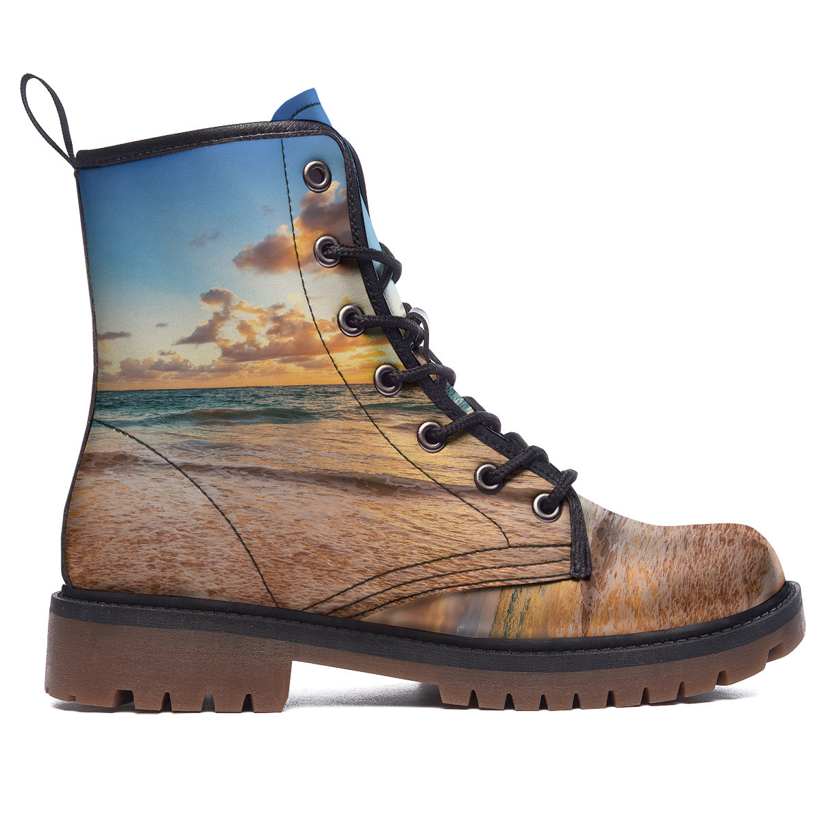 Caribbean Ocean Print Work Boots-grizzshop