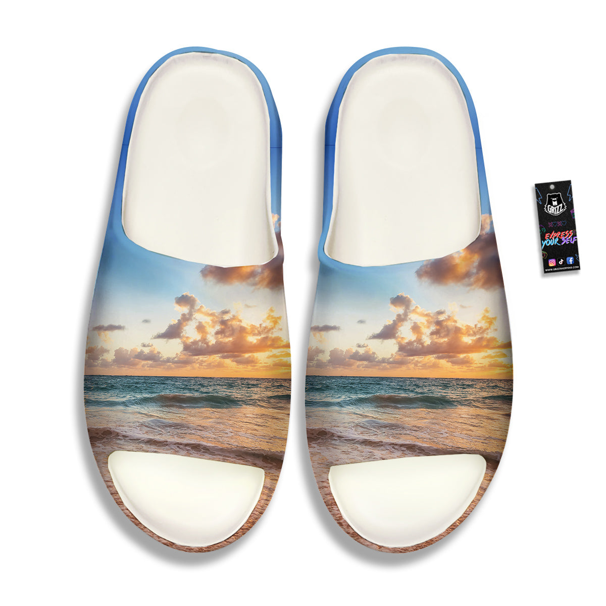 Caribbean Ocean Print Sandals-grizzshop