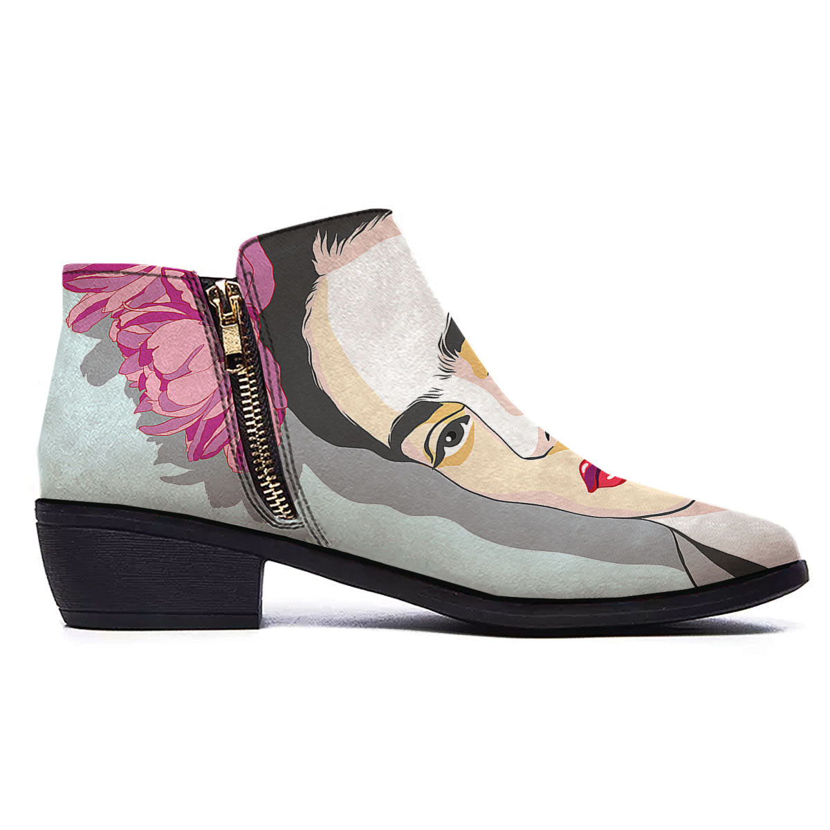 Carmen Frida Kahlo Magdalena Print Ankle Boots-grizzshop