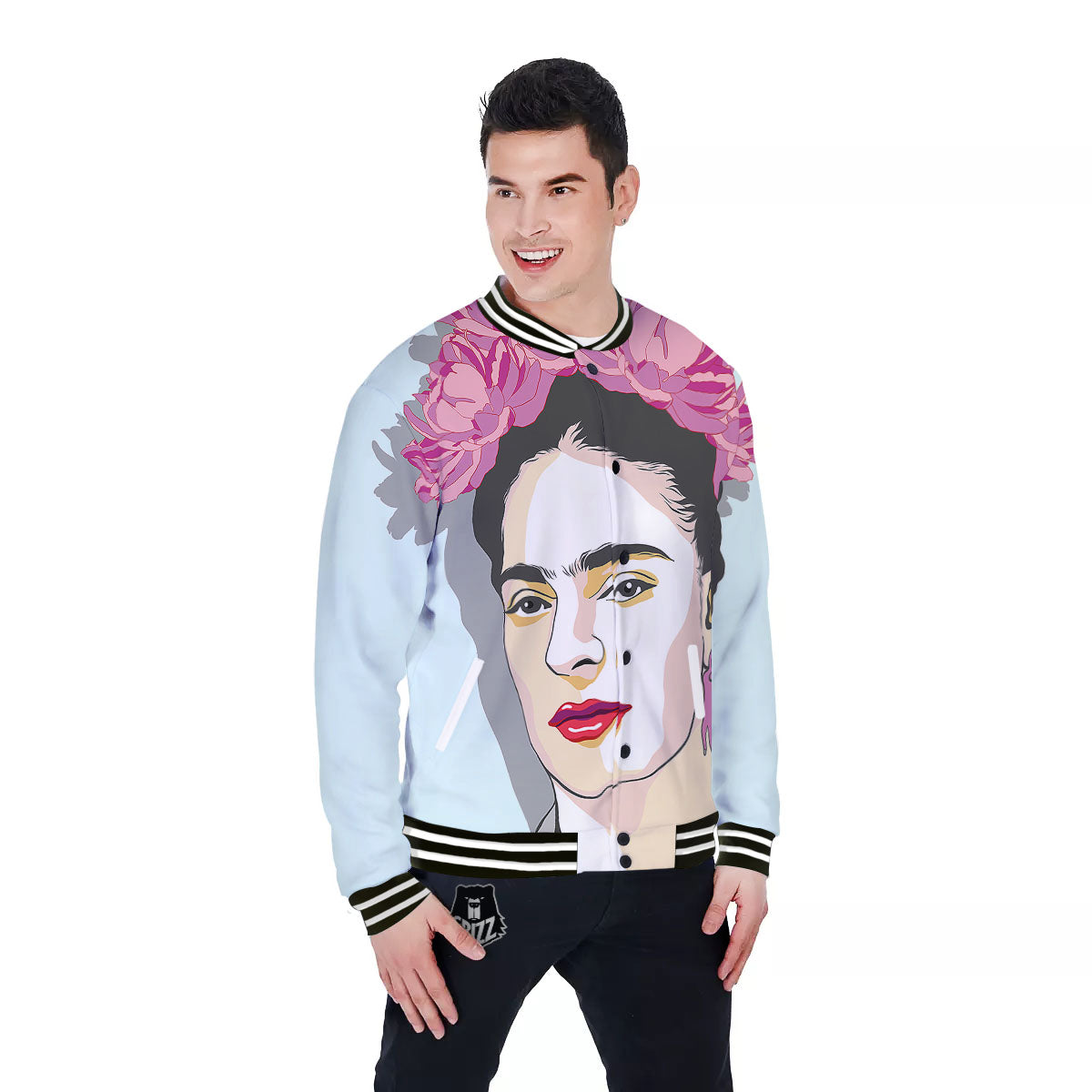Carmen Frida Kahlo Magdalena Print Baseball Jacket-grizzshop