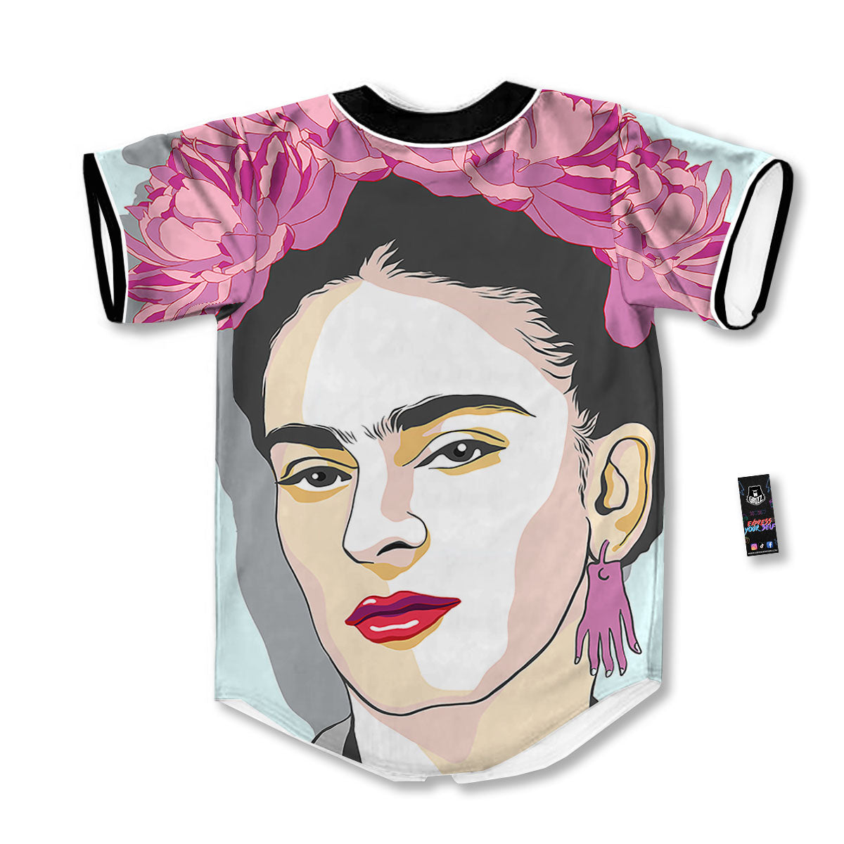 Carmen Frida Kahlo Magdalena Print Baseball Jersey-grizzshop