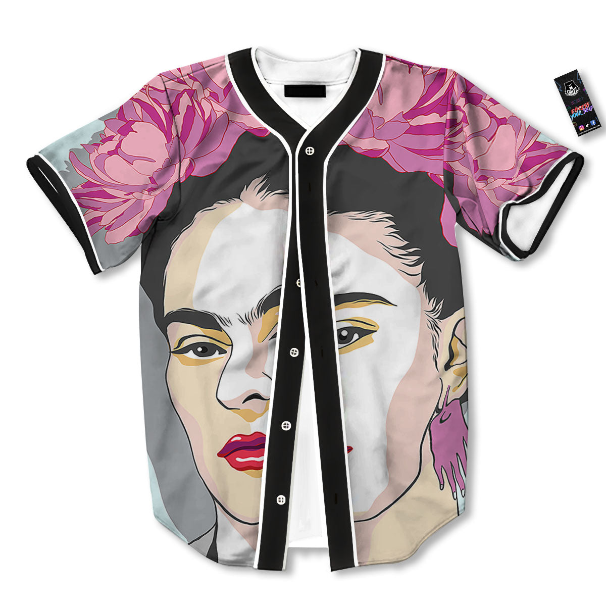 Carmen Frida Kahlo Magdalena Print Baseball Jersey-grizzshop
