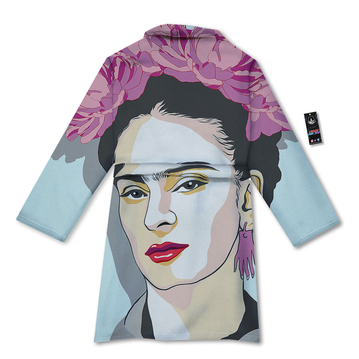 Carmen Frida Kahlo Magdalena Print Bathrobe-grizzshop