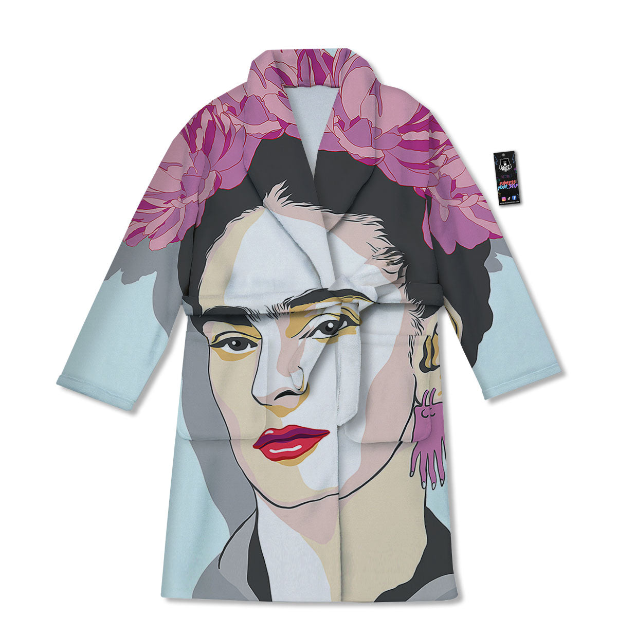 Carmen Frida Kahlo Magdalena Print Bathrobe-grizzshop