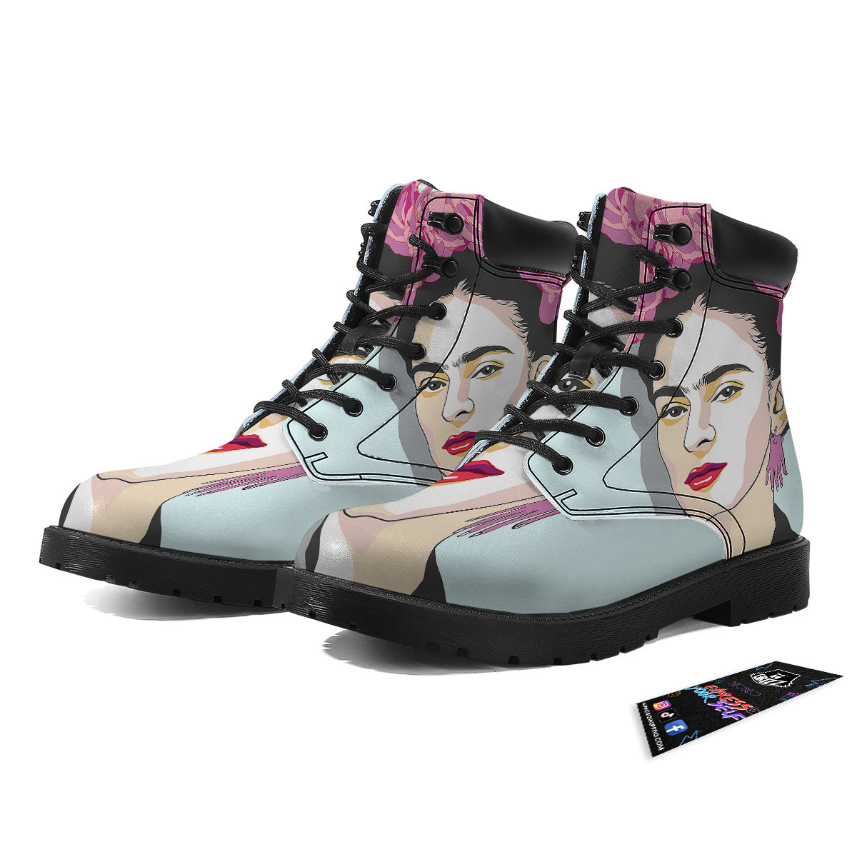 Carmen Frida Kahlo Magdalena Print Boots-grizzshop