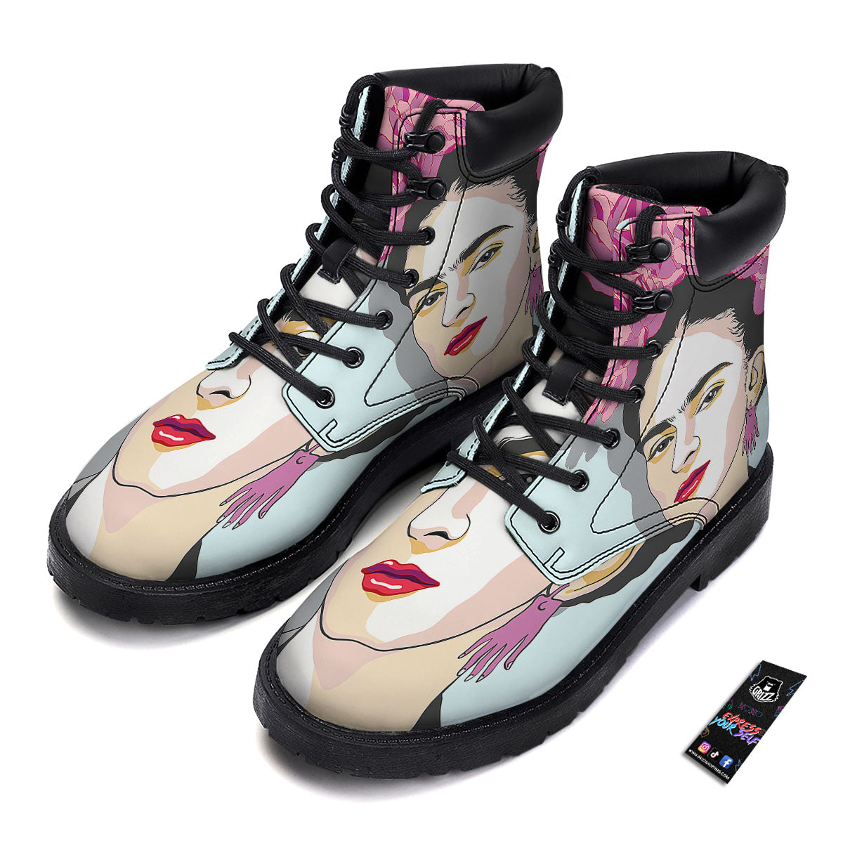 Carmen Frida Kahlo Magdalena Print Boots-grizzshop
