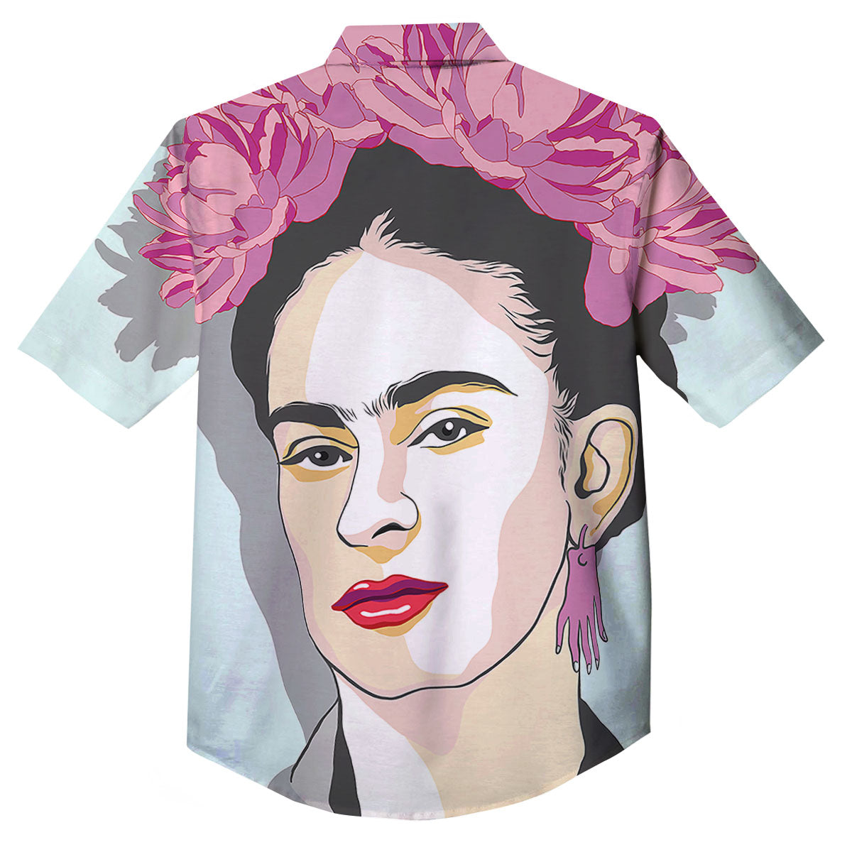 Carmen Frida Kahlo Magdalena Print Button Up Shirt-grizzshop