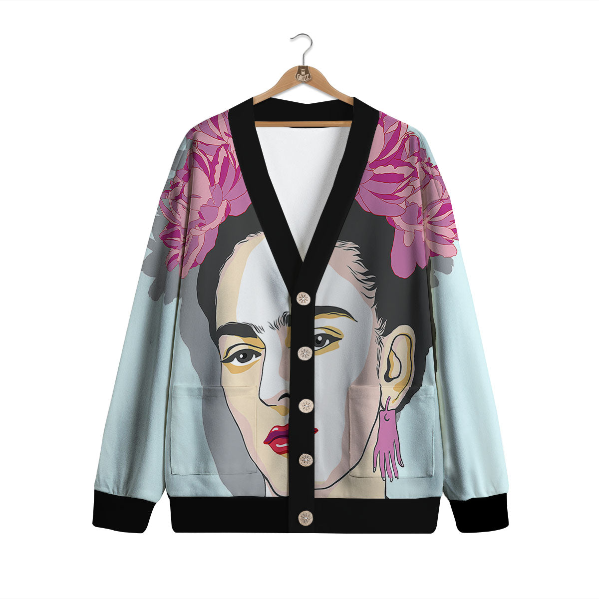 Carmen Frida Kahlo Magdalena Print Cardigan-grizzshop