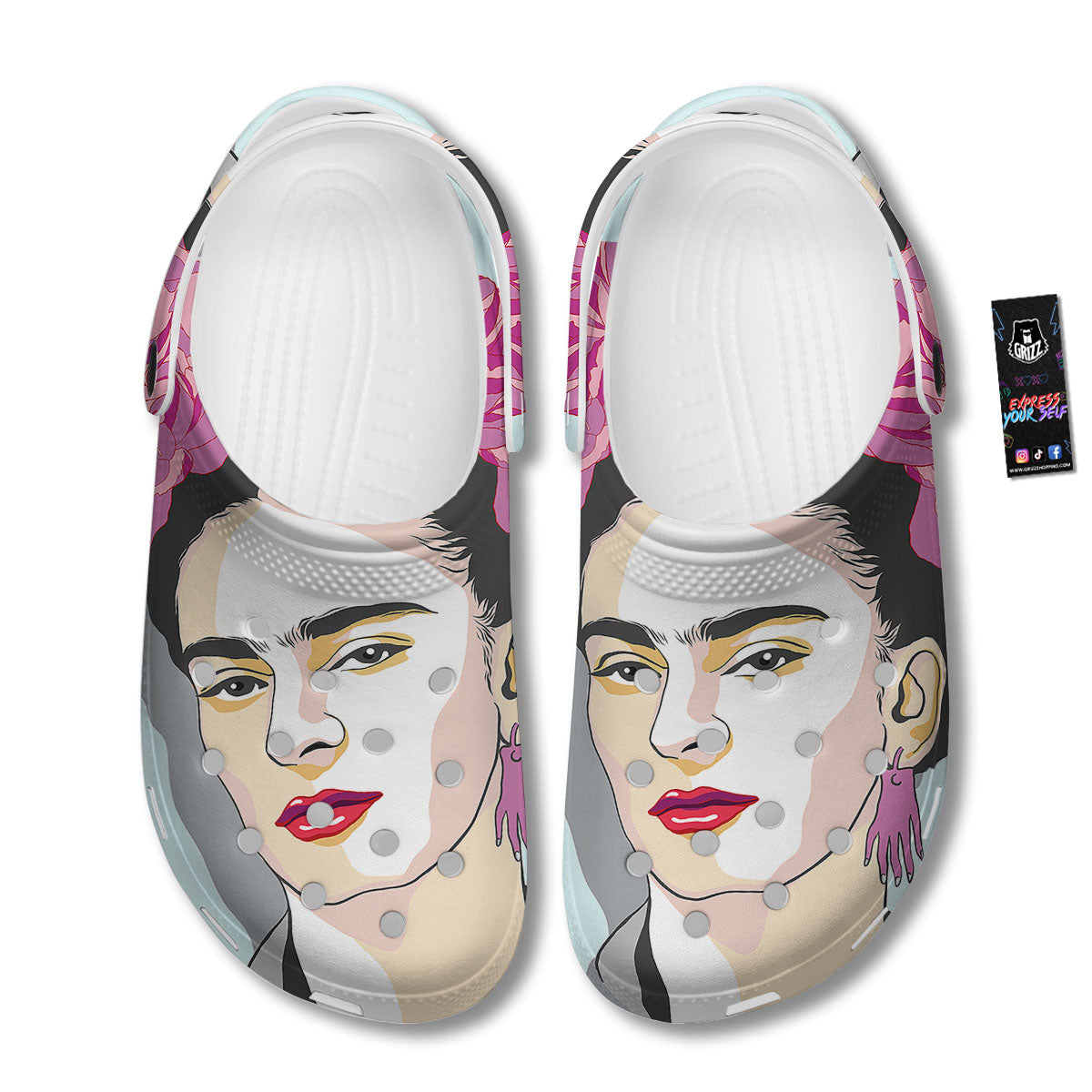 Carmen Frida Kahlo Magdalena Print Clog-grizzshop