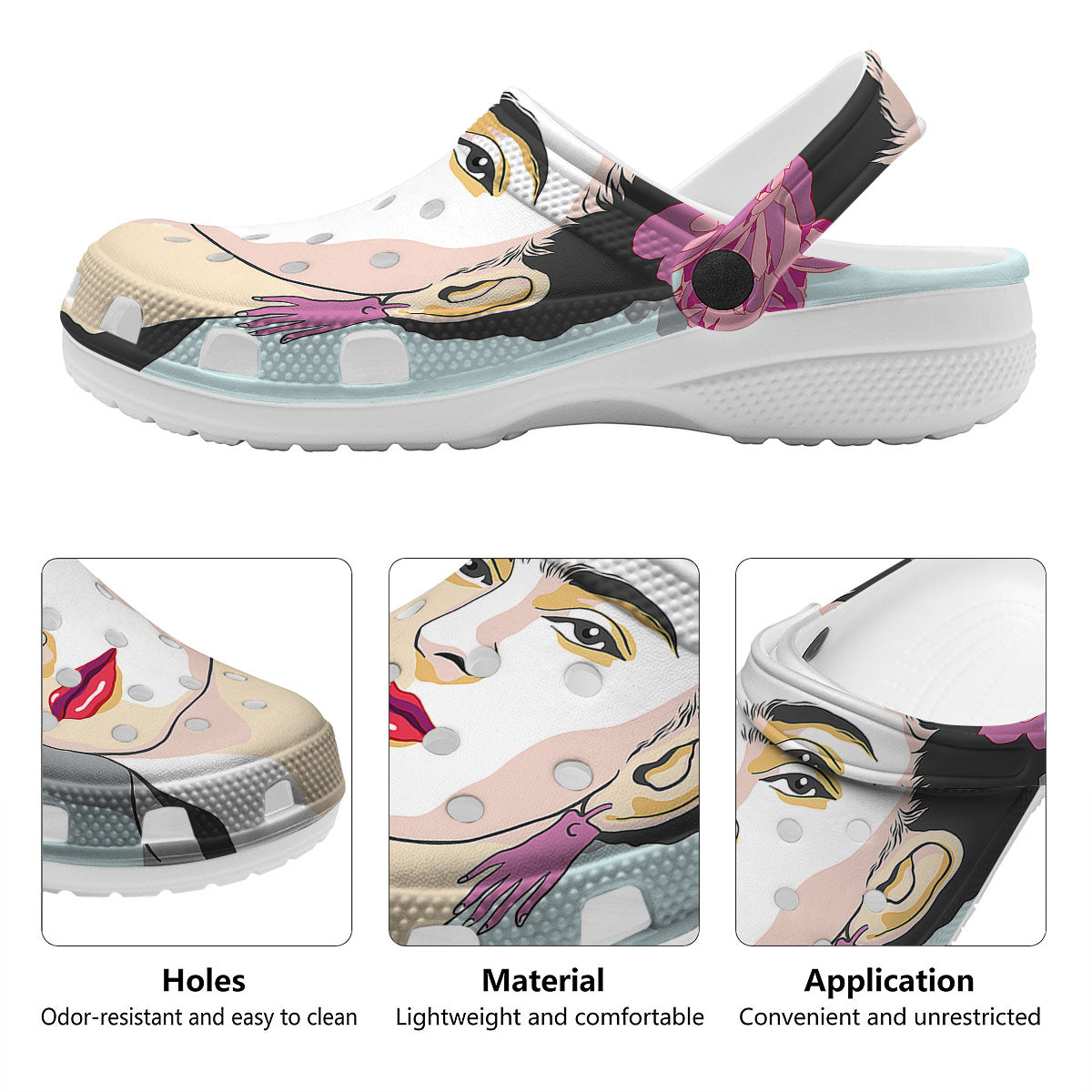 Carmen Frida Kahlo Magdalena Print Clog-grizzshop