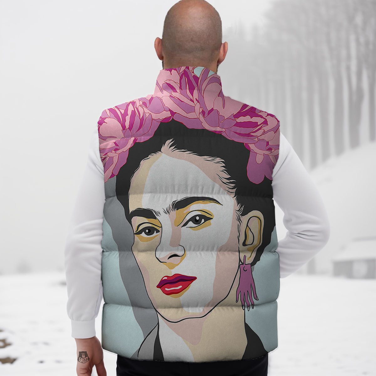 Carmen Frida Kahlo Magdalena Print Down Vest
