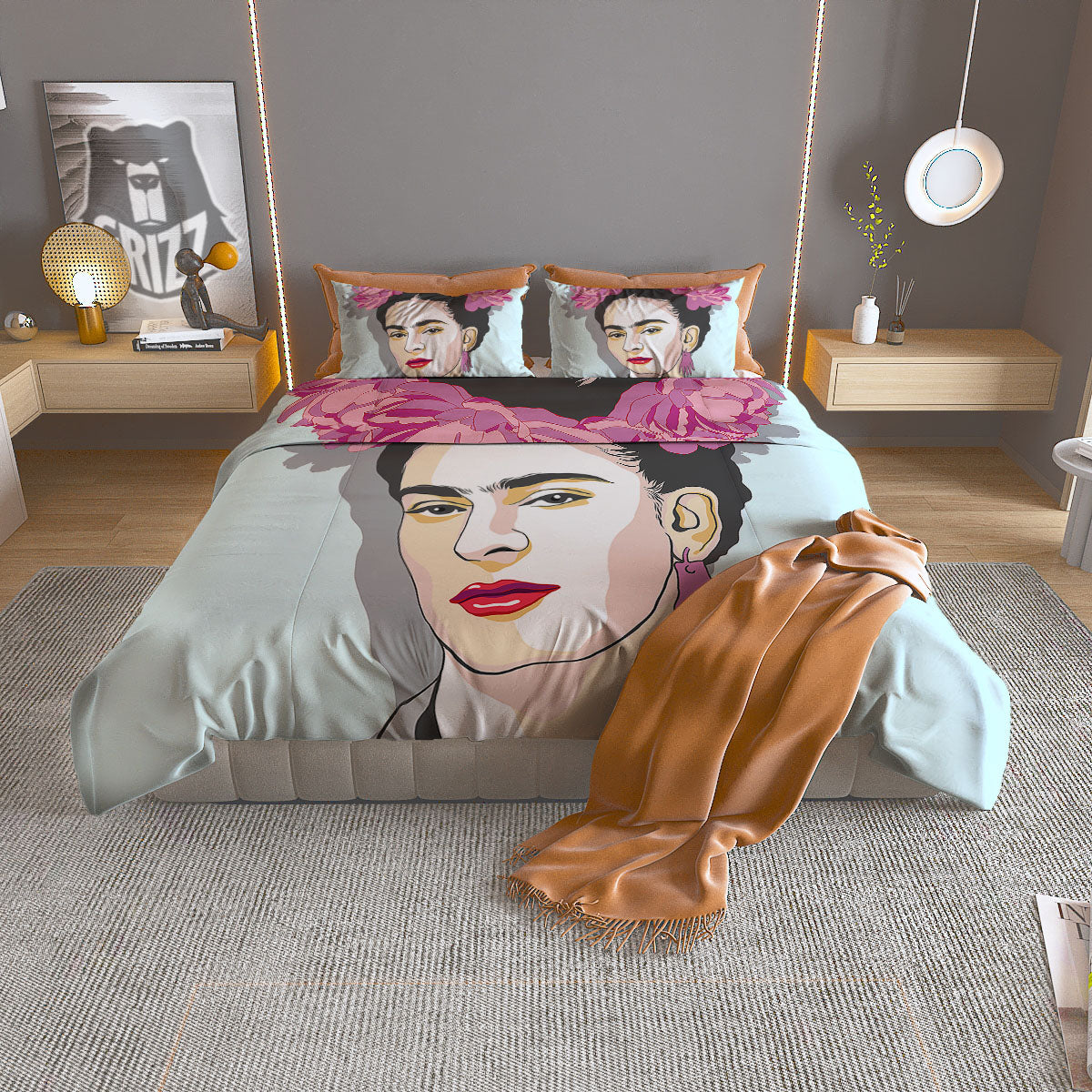 Carmen Frida Kahlo Magdalena Print Duvet Cover Bedding Set