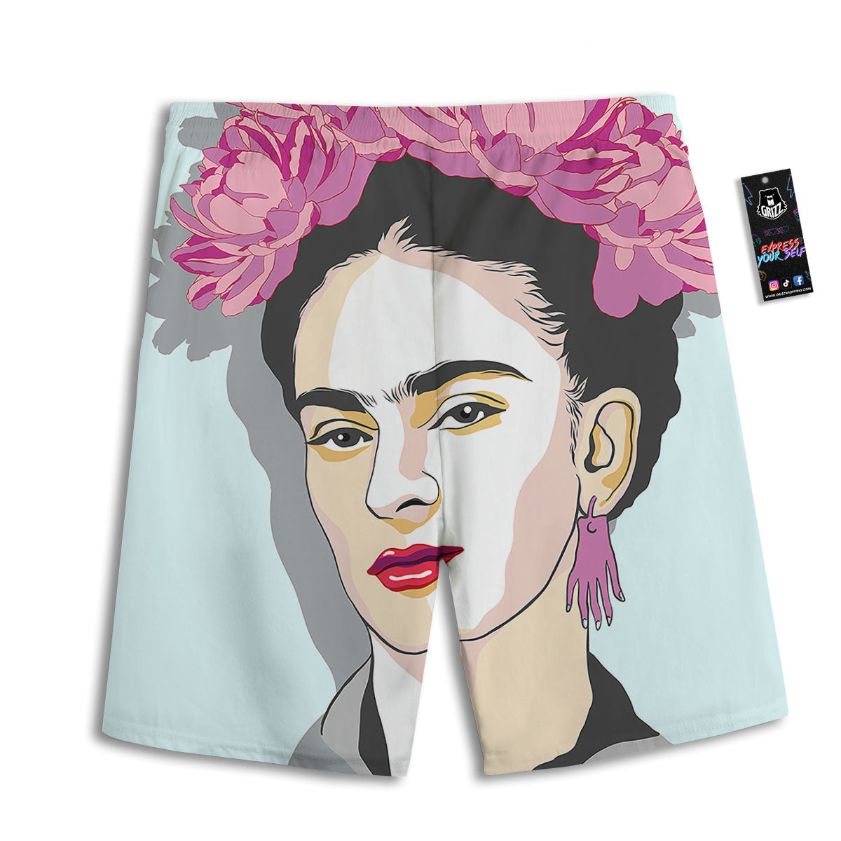 Carmen Frida Kahlo Magdalena Print Men's Athletic Shorts